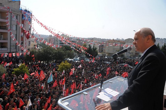 BAHÇELI: ÜLKEYI TAHRIP ETMENIN BIR MANASI YOK