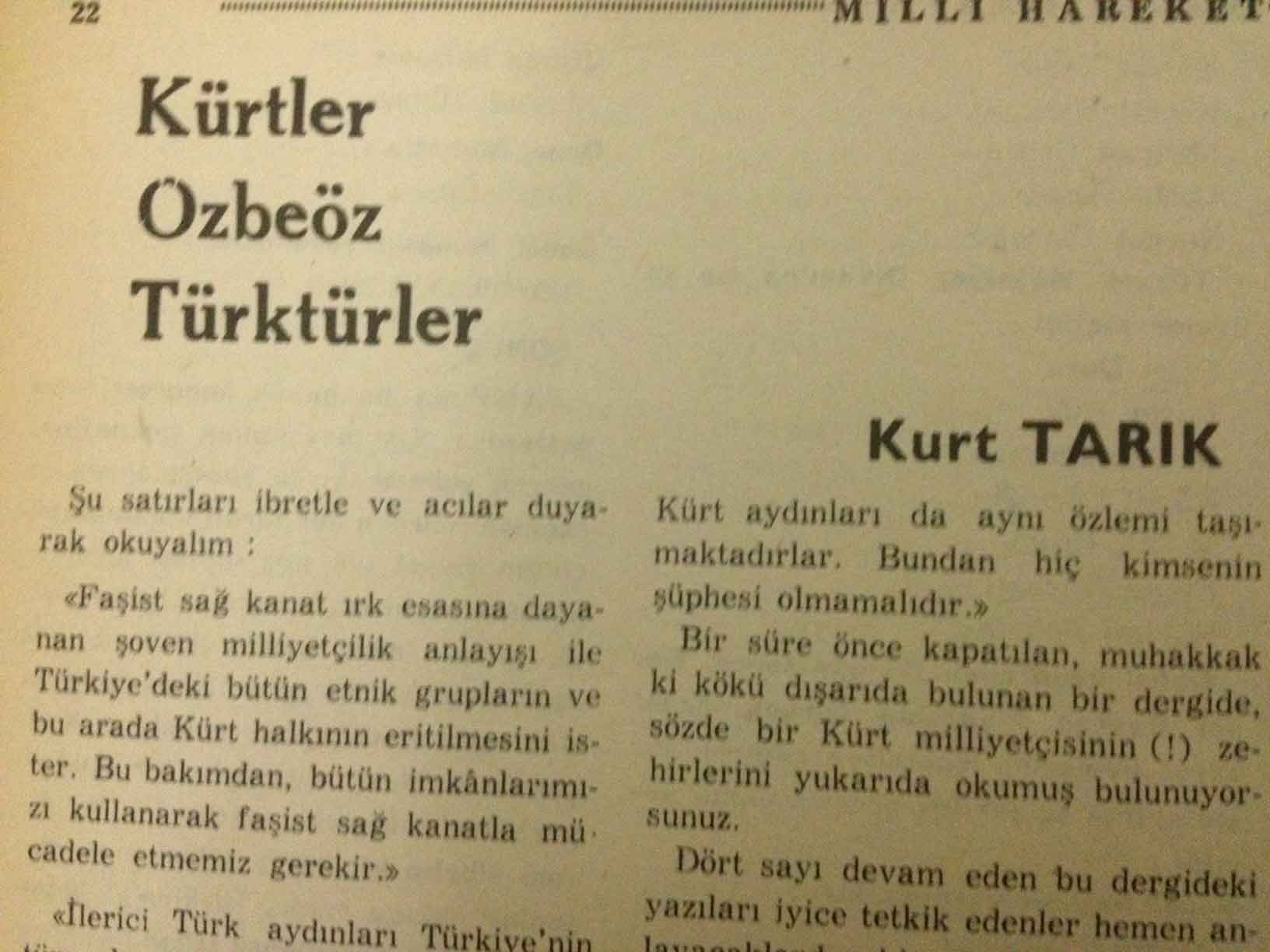Kürtler Özbeöz Türktürler - Kurt TARIK