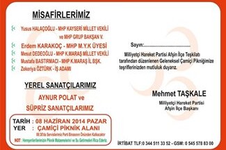 MHP’liler Afşin’de Toplanıyor