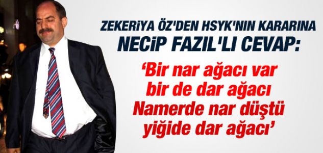 ZEKERİYA ÖZ’DEN HSYK KARARINA OKKALI CEVAP