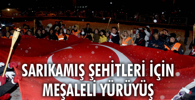 Sarıkamış şehitleri için meşaleli yürüyüş
