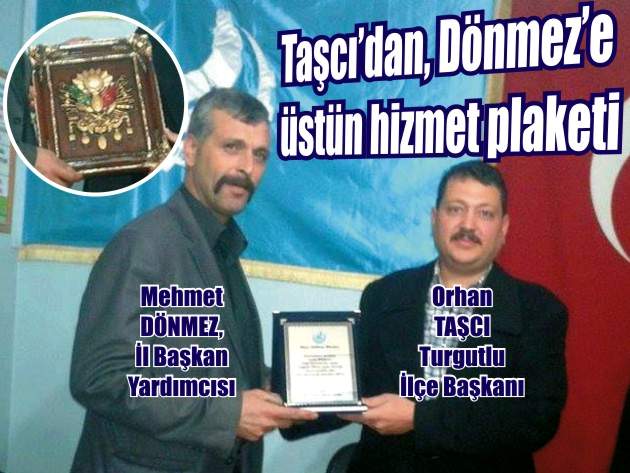 Taşcı’dan, Dönmez’e üstün hizmet plaketi