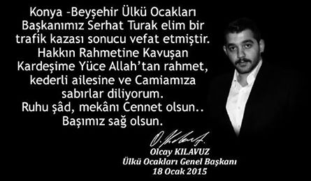 Ülkü yolunda bir kurban verdik.. Başımız Sağolsun..