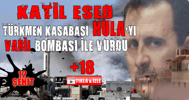 Türkmen İlçesi Hula’ya varil bomabalı saldırı