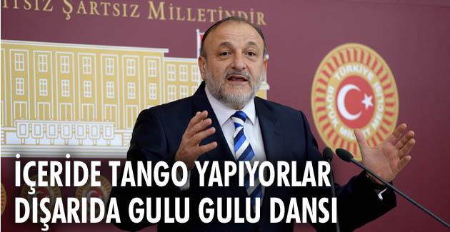 İçeride tango yapıyorlar, dışarıda gulu gulu dansı