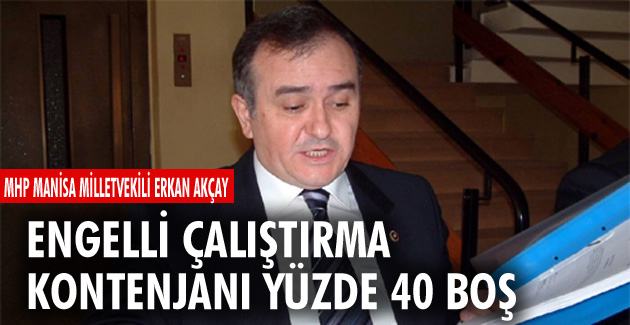 MHP’li Akçay: Engelli çalıştırma kontenjanı yüzde 40 boş