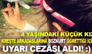 Küçük kız ‘Bozkurt’ öğrettiği için ‘uyarı’cezası aldı