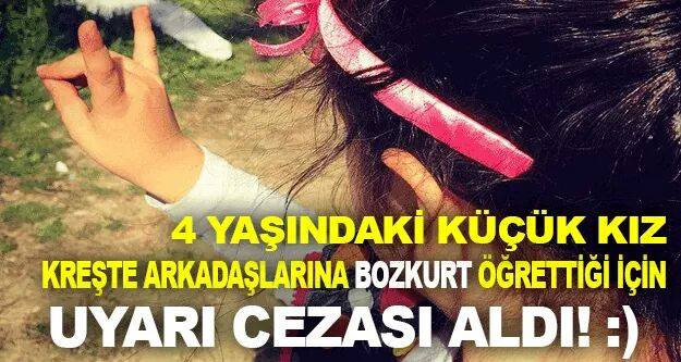 Küçük kız ‘Bozkurt’ öğrettiği için ‘uyarı’cezası aldı