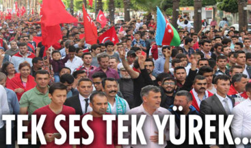 Adana Ülkü Ocakları, binlerce kişi ile tek ses tek yürek oldu