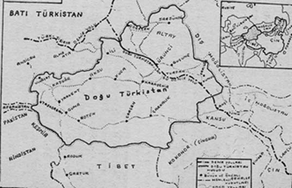 Gerçek Doğu Türkistan Haritası
