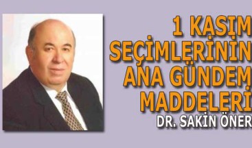 1 KASIM SEÇİMLERİNİN ANA GÜNDEM MADDELERİ