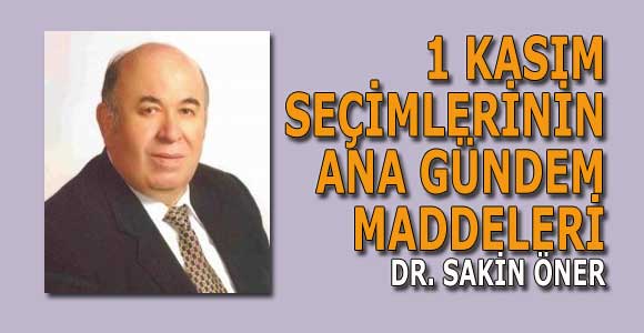 1 KASIM SEÇİMLERİNİN ANA GÜNDEM MADDELERİ