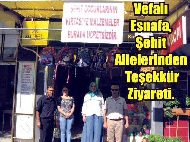 Vefalı Esnafa, Şehit Ailelerinden Teşekkür Ziyareti