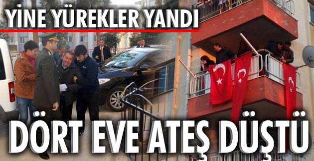 Dört eve ateş düştü