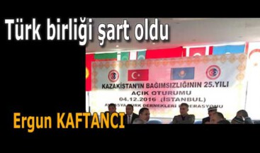 Türk birliği şart oldu