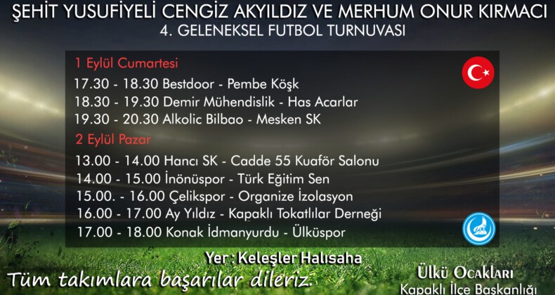 Kapaklı Ülkü Ocakları’ndan Futbol Turnuvası