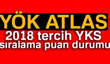 YÖK Atlas TAVAN ve TABAN puanları 2018 | YÖK YKS tercih motoru sıralama PUAN listesi (YÖK SIRALAMA 2018)