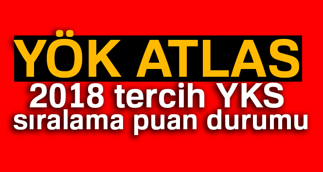YÖK Atlas TAVAN ve TABAN puanları 2018 | YÖK YKS tercih motoru sıralama PUAN listesi (YÖK SIRALAMA 2018)