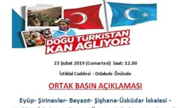 “Doğu Türkistan Kan Ağlıyor” ortak basın açıklaması