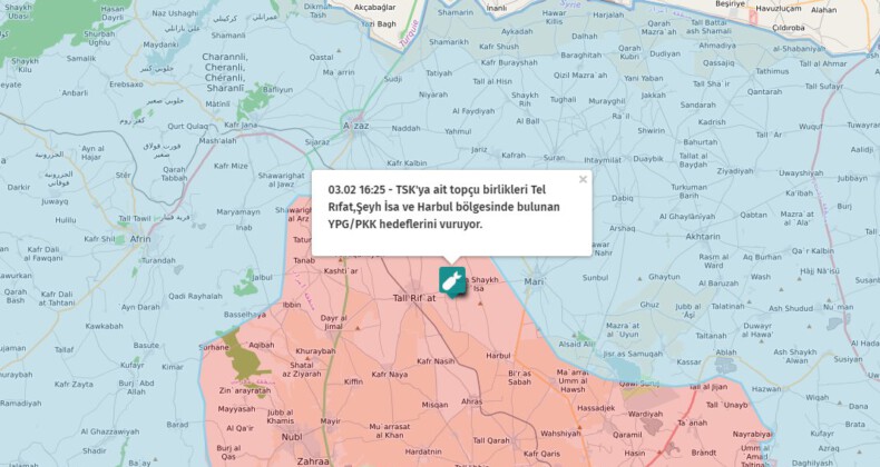 Topçu birlikleri PKK – PYD mevzilerini vuruyor