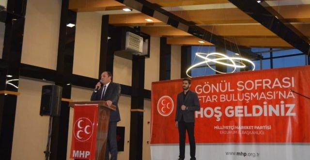 MHP Erzurum İl Başkanlığı “Gönül Sofrası” temalı iftar programı düzenledi