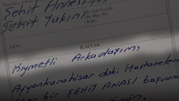 Afyon’da doktor’un Şehit annesi için yazdığı reçete gözyaşlarına boğdu