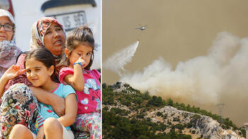 İzmir&rsquo;de korkutan görüntü! Alevler mahalleye yaklaşıyor