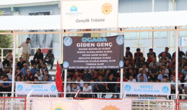 Kepez Ülkü Ocakları Korkuteli Yağlı Güreşlerinde Anlamlı Pankart açtı