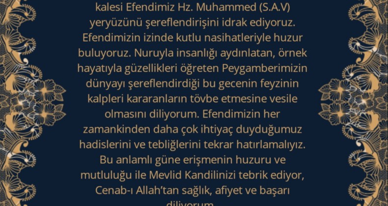 Mhp Elazığ İl Başkanı Semih Işıkver’in Kandil mesajı: Bu gecenin feyzinin kalpleri kararanların tövbe etmesine vesile olmasını diliyorum.