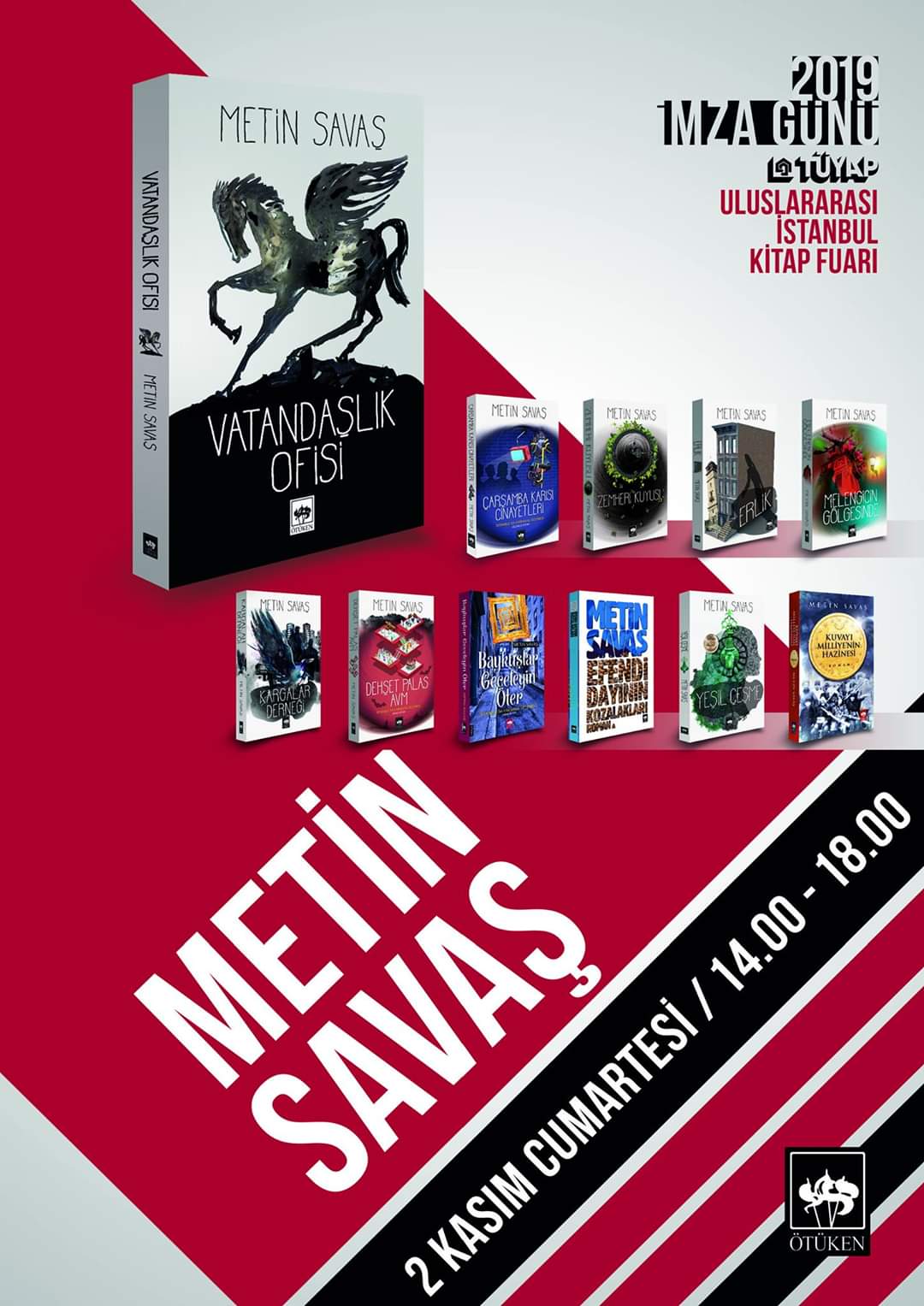 AJANDA 2 KASIM: Metin Savaş İmza Günü TÜYAP Kitap Fuarı İstanbul