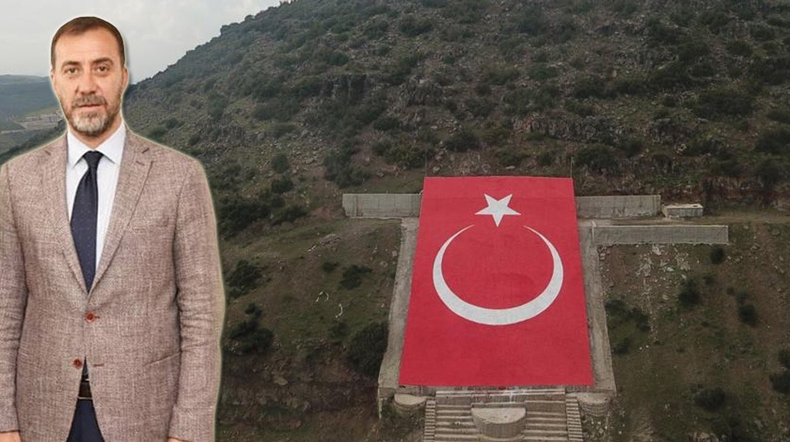 MHP’li Belediye Başkanı’ndan Afrin’e 600 metrekarelik Türk Bayrağı