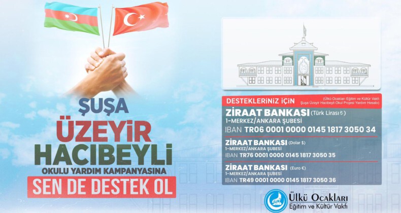 Ülkü Ocakları Şuşa’da yaptıracağı Okul için yardım kampanyası başlattı