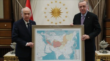 MHP Lideri Bahçeli ile Cumhurbaşkanı Erdoğan’ın Türk Dünyası haritası detaylı görüşmesi