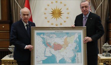 MHP Lideri Bahçeli ile Cumhurbaşkanı Erdoğan’ın Türk Dünyası haritası detaylı görüşmesi
