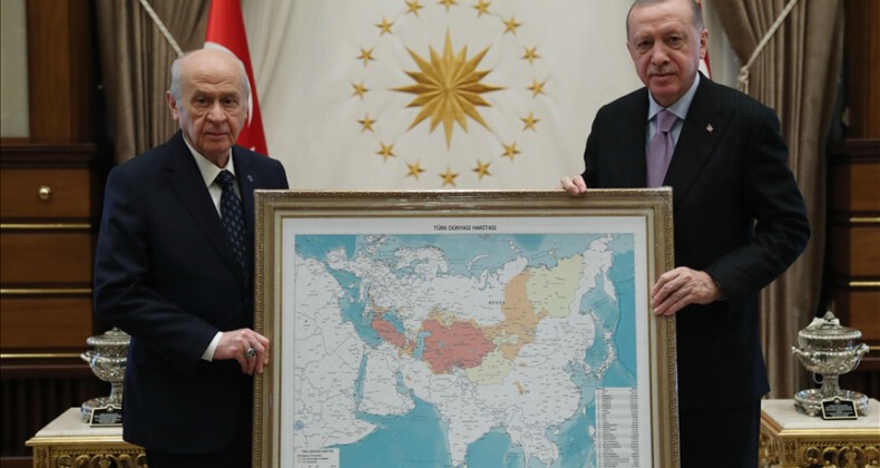 MHP Lideri Bahçeli ile Cumhurbaşkanı Erdoğan’ın Türk Dünyası haritası detaylı görüşmesi