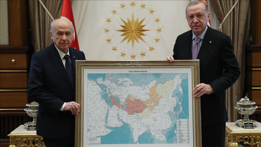 MHP Lideri Bahçeli ile Cumhurbaşkanı Erdoğan’ın Türk Dünyası haritası detaylı görüşmesi
