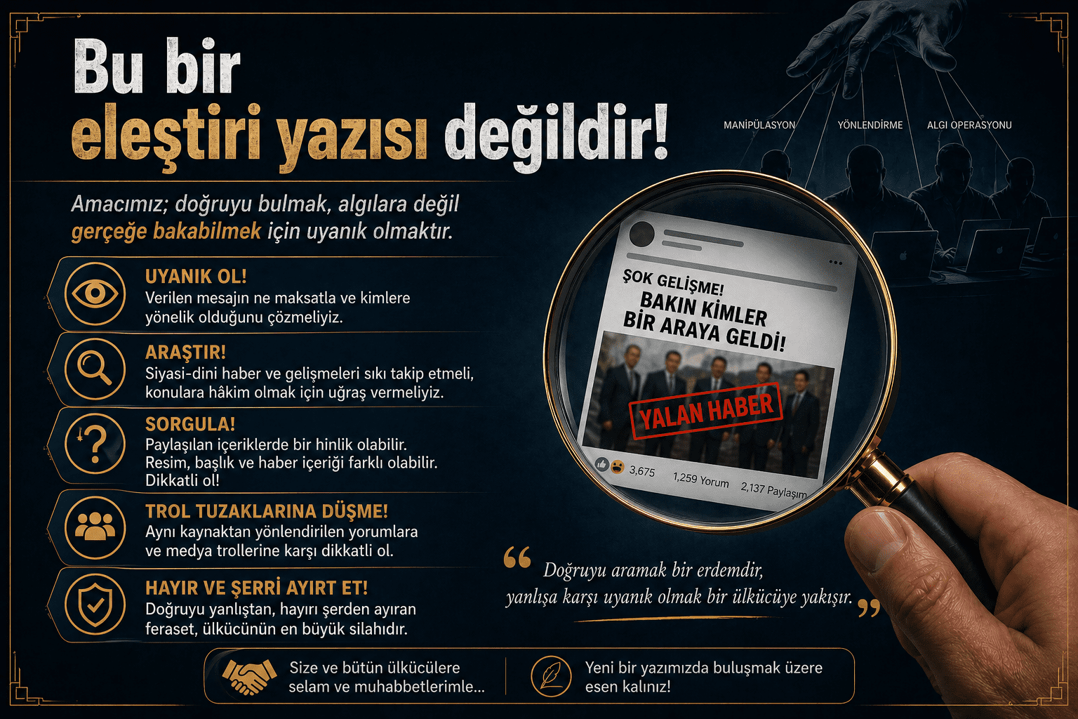 Bu bir eleştiri yazısı değildir!
