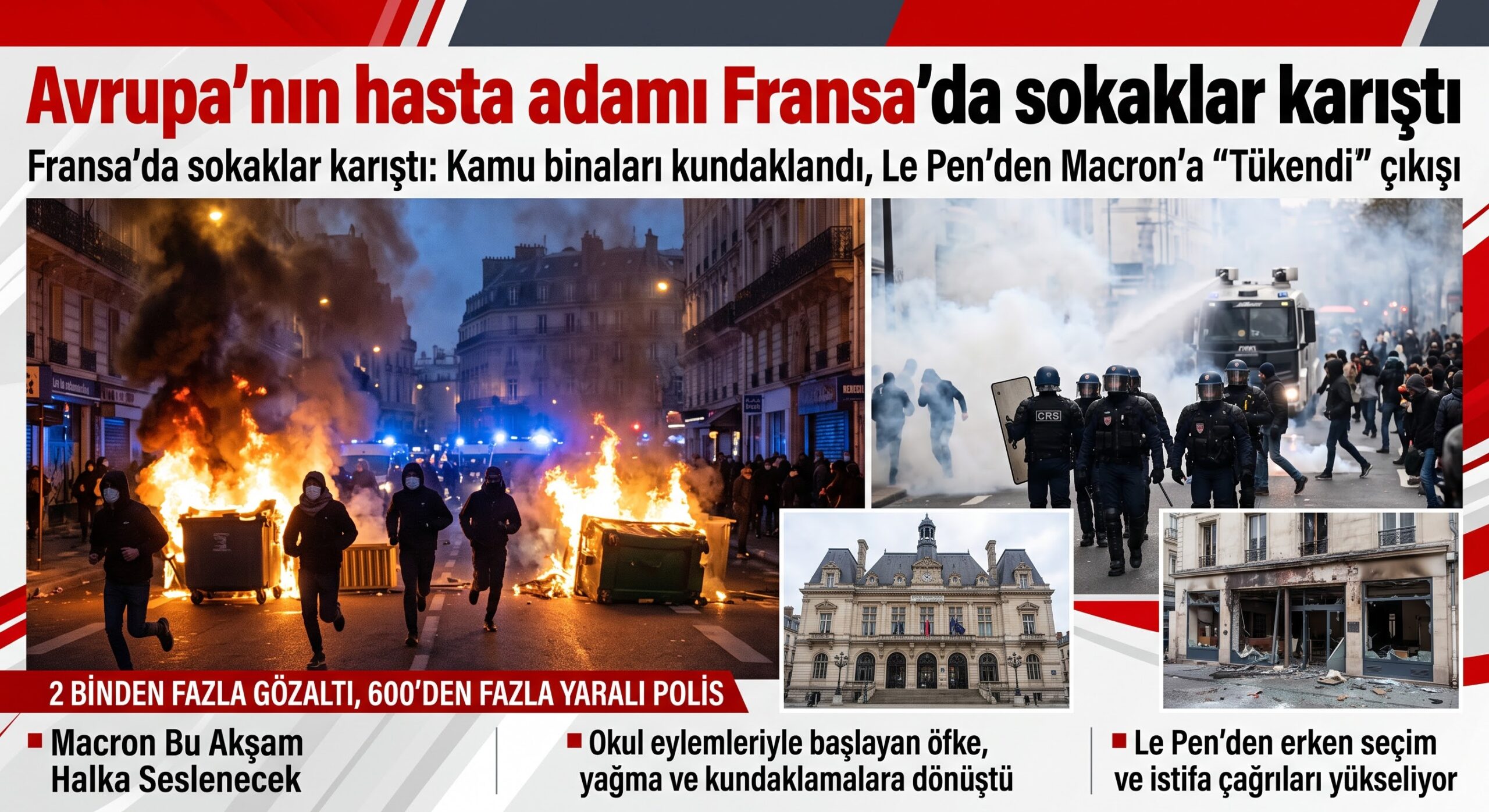 Avrupa’nın Hasta Adamı Fransa’da Sokaklar Karıştı